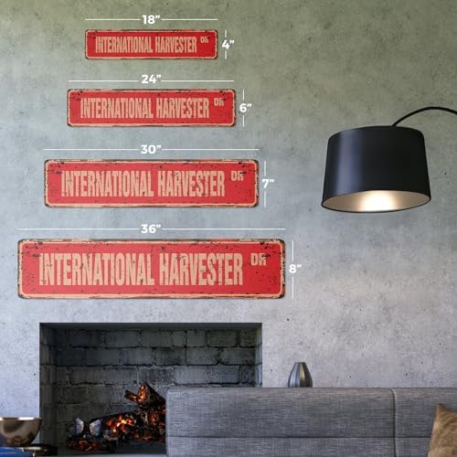 INTERNATIONAL HARVESTER Vintage Aluminum Street Sign rustic metal tin | Indoor/Outdoor | 24" Wide