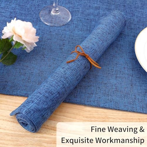Homaxy Cloths Placemats for Dining Table Set of 8, 13" x 18", Blue