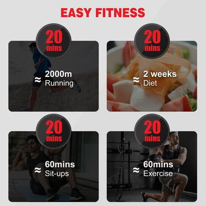 Electronic Muscle Stimulator, Abs Stimulator Muscle Toner, Ab Machine Trainer USB Rechargeable Gear for All Body, Fitness Strength Training Workout Equipment for Men and Women H9