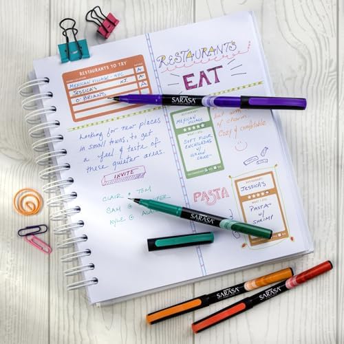 Zebra Pen SARASA Fineliner Pen, Black Ink, 0.8mm, 12-Pack