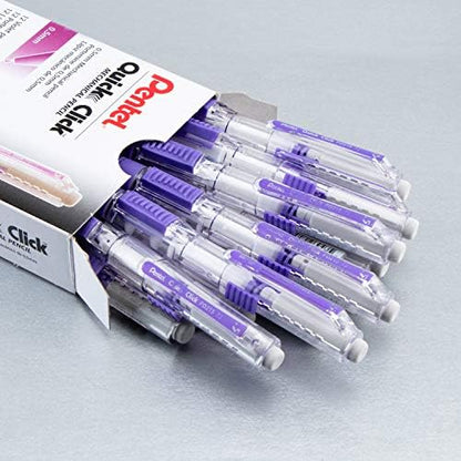 Pentel QUICK CLICK Mechanical Pencil (0.5mm), Violet Barrel, Box of 12 Pencils (PD215V)
