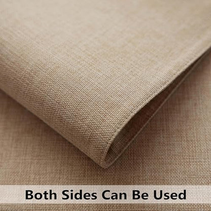 Demetex Placemats Set of 6 Heat Resistant Dining Table Mats Linen Cloth Placemats for Kitchen Indoor Outdoor Place Mats, Light Linen