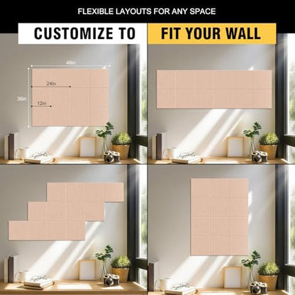 48"x36" Felt Corkboard Bulletin Board,TSJ OFFICE,12 Pack for Wall,Cinnamon