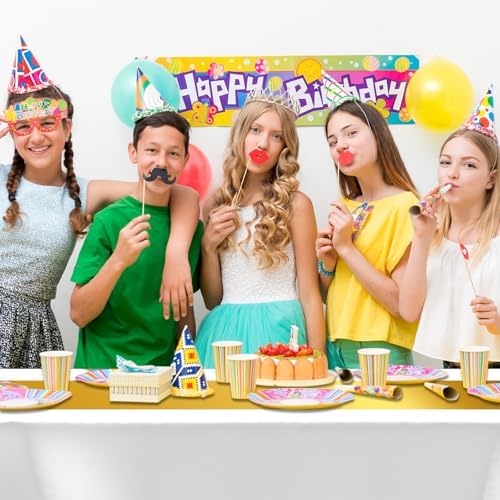 CXPSINC 54 Inch X 300 Feet Plastic Table Cover Roll Disposable Tablecloth with Slide Cutter for All Type/Shape Tables | Party, Banquet, Birthdays, Weddings(White & Glod, 300 Feet)