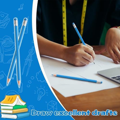 36 PCS Light Blue Pencils with Eraser, Pre-Sharpened HB Pencils for Writing & Drawing, School Supplies for Kids Homework, Tests, Art Crafts & Teacher Grading(Lightblue)