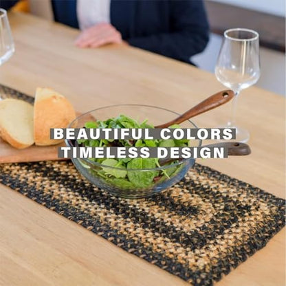 Homespice Kilimanjaro Jute Braided Table Runner, Oval 8x28 Set of 2