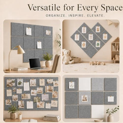Felt Bulletin Board Tiles, Large Cork Board Alternative,24 x 36 in
