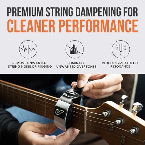 Gruv Gear Fret Wrap & Guitar Mute Pro, Fretwrap for Acoustic, Electric & Bass | String Dampener Recording, Tapping & Practice Accessory (1 Pack, Medium White, Fits 5 String Bass, 7 String Guitar)
