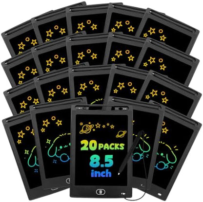 20 Pack LCD Writing Tablet for Kids, Erasable and Reusable Toddler Doodle Board in 8.5 inch, Ideal Educational Drawing Pad for Learning Toy for Ages 3-8 Gifts for Girls Boys