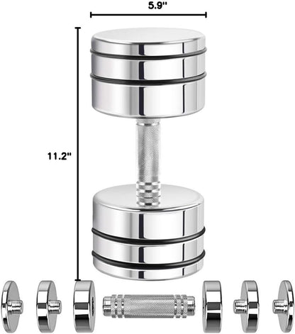 Northdeer Steel Dumbbells Ultracompact & Adjustable Chrome Dumbbell with Foam Handles 5lb 10lb 15lb 20lb 30lb 50lb Home Gym Workout (Choice of Size)