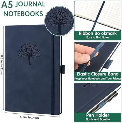 Qeeenar 24 Pack Leather Journals Bulk A5 Hardcover Notebooks, Multicolored