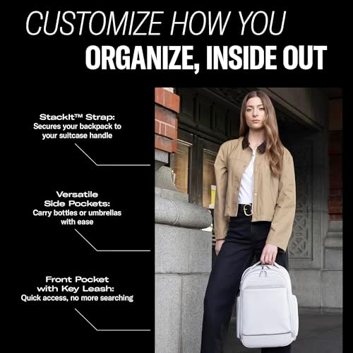 Samsonite Paralux Everyday Backpack - Laptop & Tablet Backpack with 5 Compartments, Removable TecKit™ Pouch, Microsuede Trim, Water Bottle Pockets - Work, Commute & Travel Bag - Stone Grey