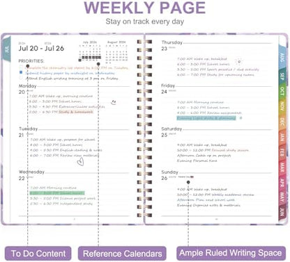 Planner 2026-2027, Weekly and Monthly Academic Planner, July 2026 - June 2027, Hardcover Calendar Agenda Book for School Year Planning, School Supplies for Teacher and Student, Letter Size(8.5'' x 11'')