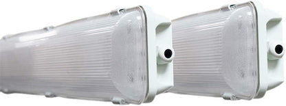 4 FT 6500K 72W LED Vapor Tight Lights | Commercial Indoor/Outdoor Hardwired IP65 Waterproof Fixtures | 8000 Lumens | Detachable LED Strips (2-Pack)