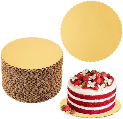 55 Pack 10 Inch Gold Cake Boards, Rounds Cake Cardboard