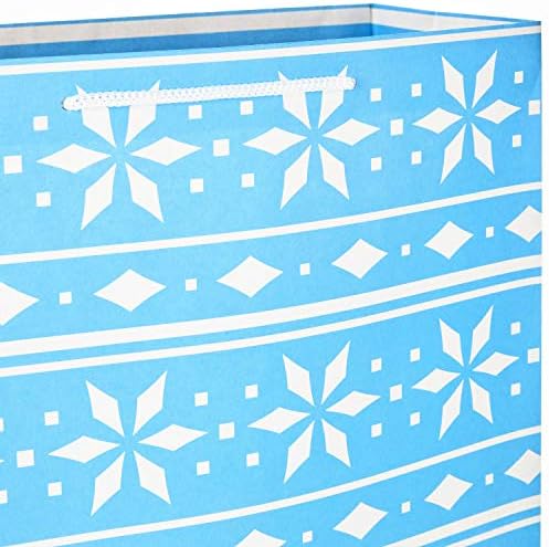 Hallmark Christmas Gift Bags Assorted Sizes (12 Bags: 5 Medium 8", 4 Large 11", 3 Extra Large 14") Red, Blue, Green, Solids, Snowflakes, Stripes (Pack of 2)