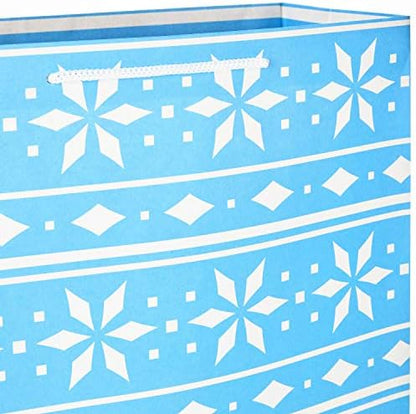 Hallmark Christmas Gift Bags Assorted Sizes (12 Bags: 5 Medium 8", 4 Large 11", 3 Extra Large 14") Red, Blue, Green, Solids, Snowflakes, Stripes (Pack of 2)