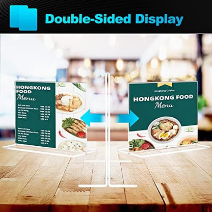 MaxGear Acrylic Sign Holder 8.5x11 Horizontal 6 Pack, Double-Sided Display
