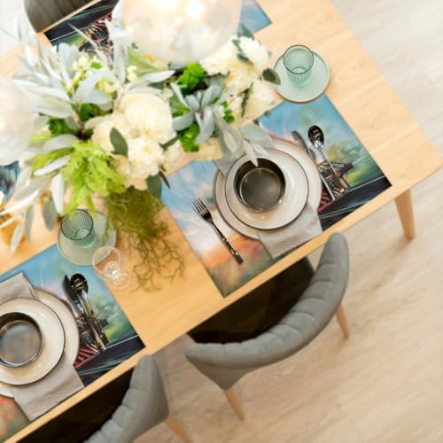 Placemats 12x18 Inch Washable Linen Place Mats Cloth Tables Mats