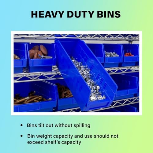 Akro-Mils 30128 Heavy Duty Plastic Shelf Bins, 18"x 4"x 4", Yellow, 12-Pack