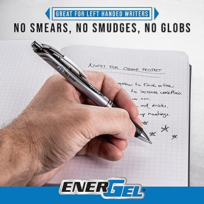 Pentel EnerGel RTX Retractable Liquid Gel Ink Pen, (0.7mm) Medium line, Lilac Ink, Box of 12 Pens (BL77-V3)