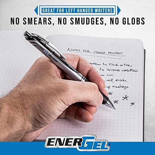 Pentel EnerGel RTX RT Liquid Gel Pen, Med, Metal Tip, (0.7mm), Blue Ink, Box of 12 (BL77PC12C1)