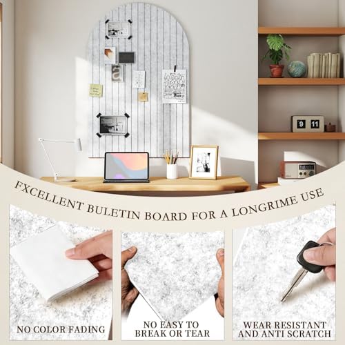JBER Arched Cork Board Alternative 36" x 24", 6 Pack, Silver Gray