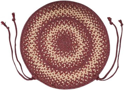 Homespice Autumn Maple Jute Braided Chair Pads, Round 15" Set of 2
