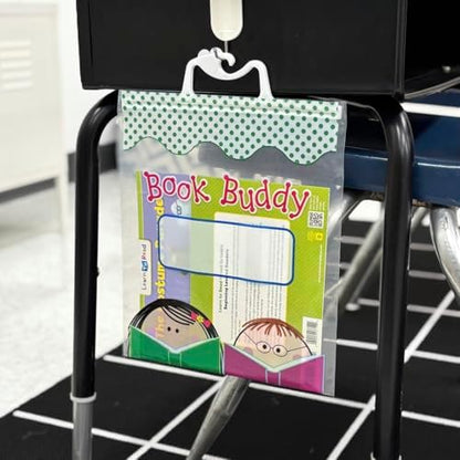 CTP Stick Kids Book Buddy Bags 12-Pack Includes 12 Bags with snap Closure Handles (Creative Teaching Press 11170)