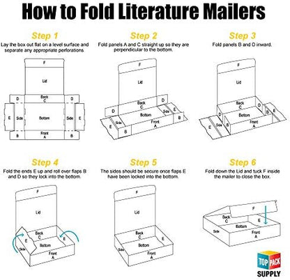 Top Pack Supply Literature Mailers, 12-1/8" x 9-1/4" x 4", White (Pack of 50)
