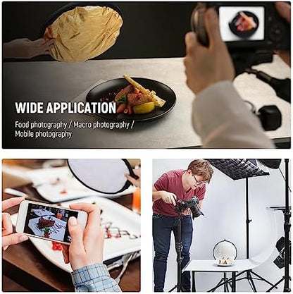 NEEWER 12 Inch/30 Centimeter Light Reflector Light Diffuser 5 in 1 Collapsible Multi Disc with Bag - Translucent, Silver, Gold, White, and Black for Studio Photography Lighting and Outdoor Lighting