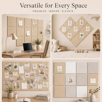Stripe Felt Bulletin Board Tiles, Cork Board Alternative 24 x 36 in