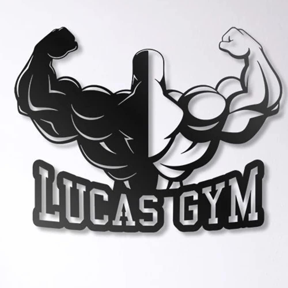 Custom Gym Metal Wall Art, Personalized Gym Name Sign Decoration For Room, Gym Metal Wall Home Decor, Personalzed Fatherd Day Gym For Room, Gym Lover, Workout motivational wall decor, Gifts for men, husband, dad, papa, grandpa