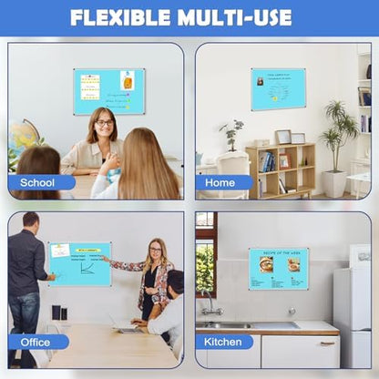 Double-Sided White Board Dry Erase Magnetic Whiteboard Wall 36x24 Blue