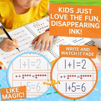 KAK Magic Grooved Writing Practice 6 Books Ages 3-8 w/Pen Grips