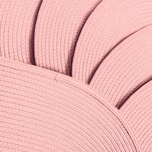 AHHFSMEI Placemats Set of 6 for Dining Table Washable Woven Non-Slip 18x12 inches Placemat Heat-Resistant Durable Table Mats for Dining Table Easy to Clean(Pink)