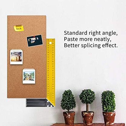 Cork Bulletin Board 17"x8" - 1/2" Thick Cork Board Tiles Frameless Cork Tiles, Self-Adhesive Corkboards Wall Decor Bonus Pushpins (8pack) for Office, School and Home