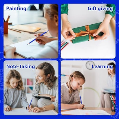 48 PCS Blue Pencils Bulk with Eraser, Pre-Sharpened HB Pencils for Writing & Drawing, School Supplies for Kids Homework, Tests, Art Crafts & Teacher Grading (Blue)