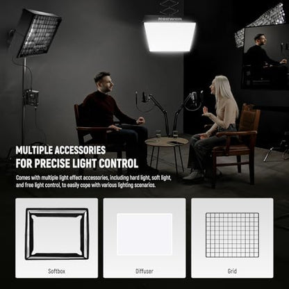 NEEWER 115W Flexible LED Video Light, Studio RGB Panel Light Mat Kit with Softbox APP/2.4G/DMX Control 2500K-10000K 14700lx/0.5m CRI96+, Key Lighting for Photography Streaming Video Recording, FL100C