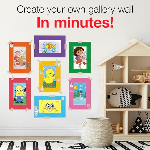 Hygloss 96 Pack Paper Picture Frames, Colorful cardstock Photo Frame 8x10.5-Inch, Paper Frames to Decorate for Wedding Birthday DIY Classroom Crafts and Decorations