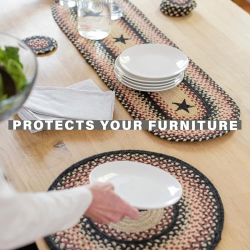 Homespice Gloucester Braided Table Runner for Primitive Decor, Rect 11x36