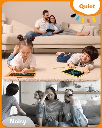 Bravokids LCD Writing Tablet for 3-8 Year Old Girls and Boys - 10 Inch Electronic Doodle Board Drawing Pad, Educational Birthday Gift for Kids and Toddlers (Yellow)