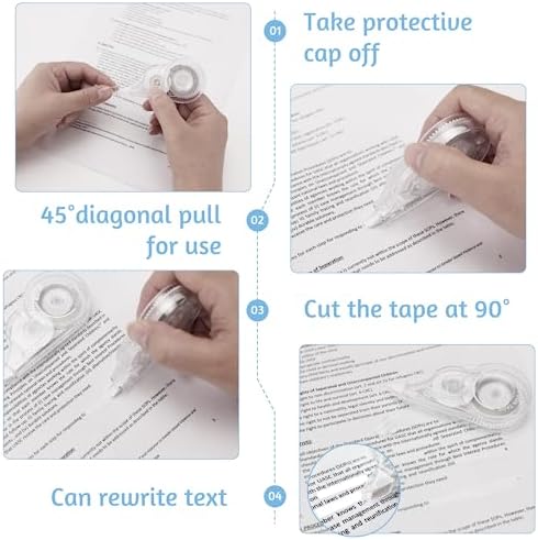 4 Pcs Wrong Out Correction Tape, 39.4 Ft, 0.2 in Width