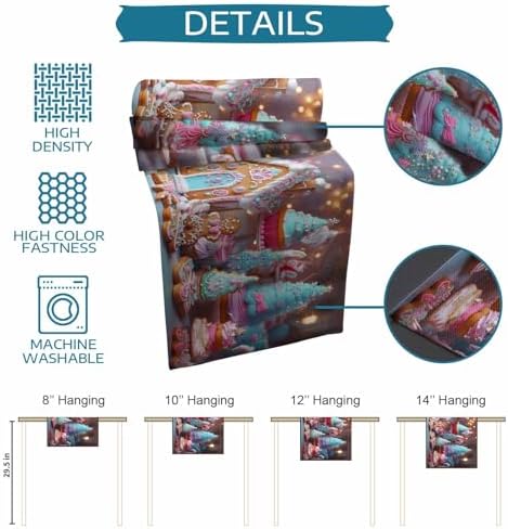 Christmas Table Runner Dresser Scarf 13 x 36 Inch Gingerbread House Gingerbread Man Cake Candy Table Runners Non-Slip Heat Resistant Kitchen Dining Table Decor for Home Holidays Indoor Outdoor
