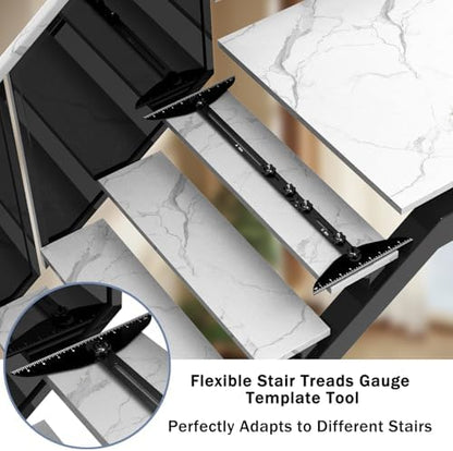 Stair Treads Gauge Template Tool Stair Tread Jig 11-60 inch Length Adjustable, Stair Tread Template Tool Stair Gauge Set Shelf Layout Tool for Stairs, Risers, Shelf and Cutting Drywall