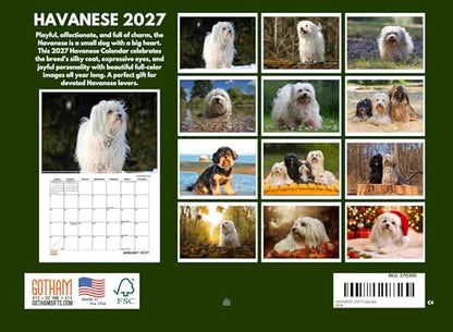 Havanese Calendar 2027 Monthly Wall Calender 12 Month