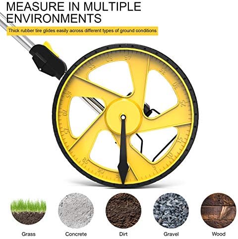 Zozen Measuring Wheel in Feet and Inches, Mechanical/Double Collapsible/One Key to Reset/Kickstand to Keep Stand/Starting Point Arrow and Cloth Carrying Bag, 0-9,999 Ft Measure Wheel. (Pack of 2)