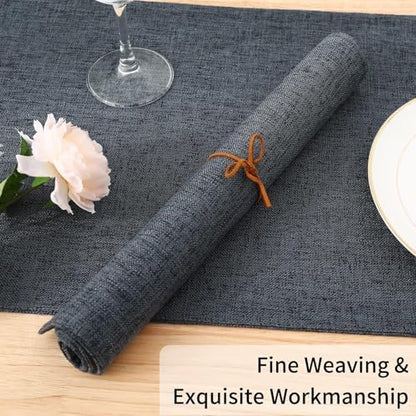 Homaxy Cloths Placemats for Dining Table Set of 8, 13" x 19", Charcoal Gray