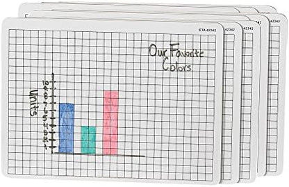 hand2mind Double-Sided Centimeter Grid White Boards for Students, Grid Board for Graphing, Dry Erase Boards, Portable Whiteboard, School Supplies, Classroom Supplies (Pack of 10)