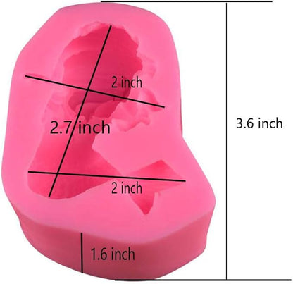 OBTANIM Silicone Mermaid Fondant Mold Cute 3D Sleeping Baby Girl Mould Cake Topper DIY Decoration Baking Tool for Sugarcraft, Chocolate, Candle, Soap Making and Crafting